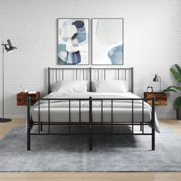 vidaXL Wiszące szafki nocne, 2 szt., przydymiony dąb, 35x35x20 cm