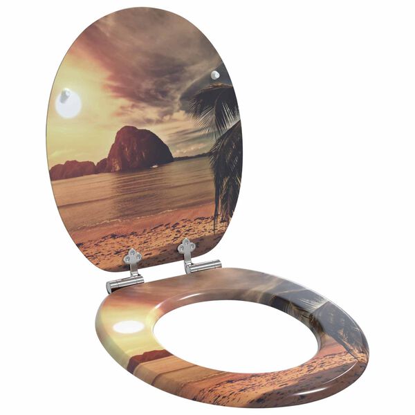 vidaXL Deska toaletowa z samoodblokowaniem Pomarańczowy 44 x 38 cm