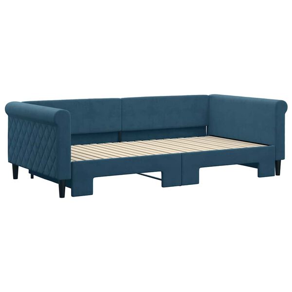 vidaXL Sofa rozsuwana, niebieska, 100x200 cm, aksamit