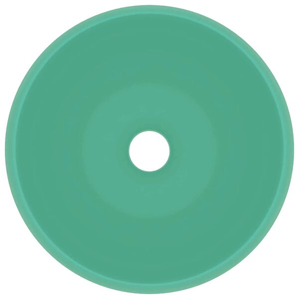 vidaXL Luksusowa, okrągła umywalka, matowa zieleń, 40x15 cm, ceramika