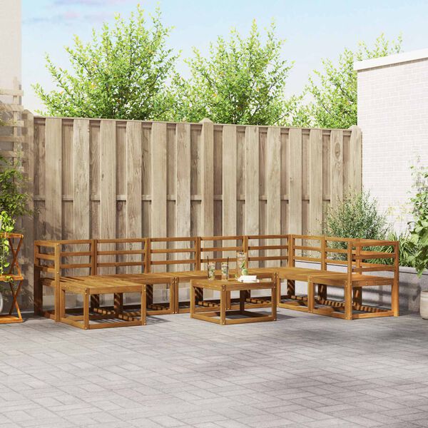 vidaXL Zestaw sof na zewnątrz 9 pcs Naturalny Lite Drewno Akacji