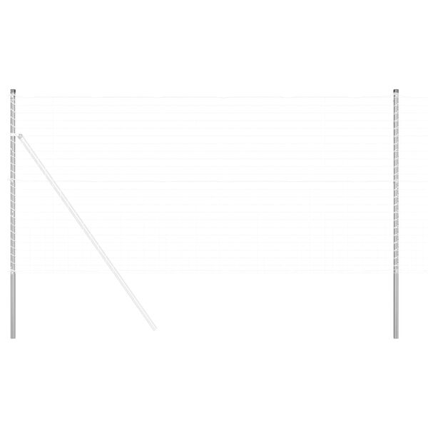 vidaXL Słupki ogrodzeniowe 2 pcs Srebrny Stal Malowana Proszkowo