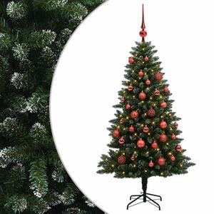 vidaXL Sztuczna choinka z bombkami 150 cm 150 LED Ciepła biel