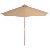 vidaXL Parasol ogrodowy na drewnianym słupku, 300 cm, taupe