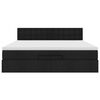 vidaXL Rama ł&oacute;żka otomana z materacem, czarna, 160x200 cm, tkanina