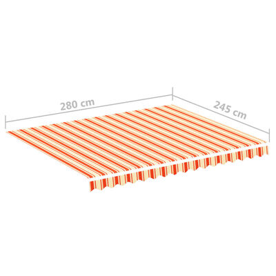 vidaXL Zapasowa tkanina na markizę, żółto-pomarańczowa, 3x2,5 m