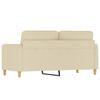 vidaXL 2-osobowa sofa, kremowa, 140 cm, tapicerowana tkaniną