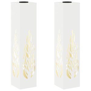 vidaXL Słoneczna LED lampa na ścieżkę 2 szt. Ciepła biel