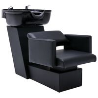 vidaXL Myjnia fryzjerska, fotel z umywalką, czarna, 129x59x82 cm