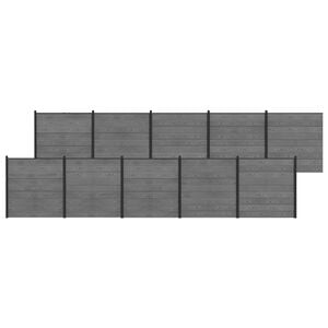 vidaXL Zestaw ogrodzeniowy 1737 x 186 cm WPC i aluminium Szary
