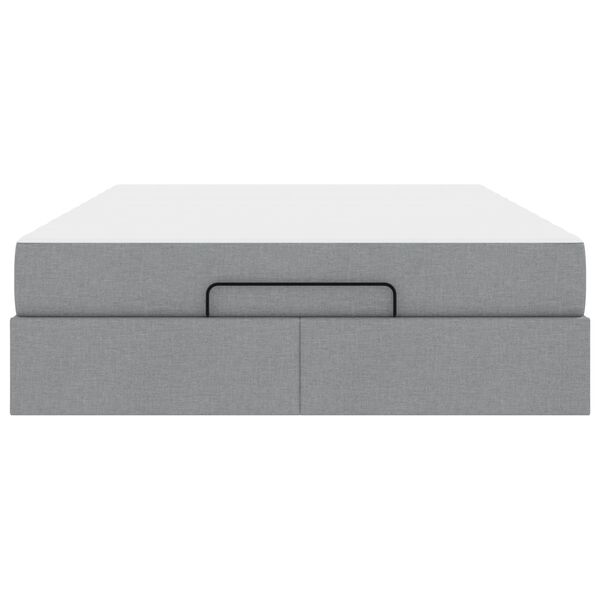 vidaXL Rama ł&oacute;żka z materacem z materacem 2 pcs Jasnoszary tkanina