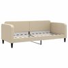 vidaXL Sofa rozsuwana z szufladami, kremowa, 80x200 cm, tkanina