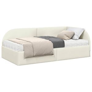 vidaXL Rama Ł&oacute;żka Narożnego z Materacem 2 szt. Kremowy 80 x 200 cm
