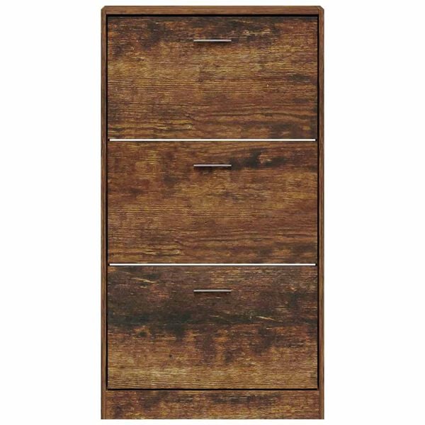 vidaXL P&oacute;łka na buty, przydymiony dąb, 59x17x108 cm