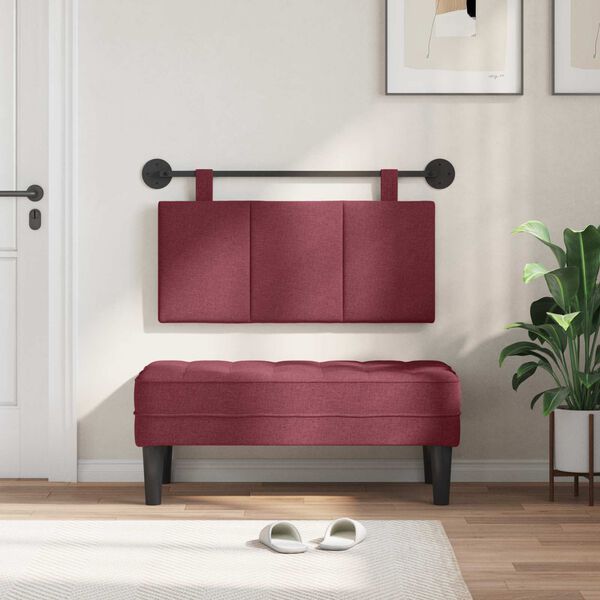 vidaXL Wisząca Głowa Paski Czerwone wino 90 x 55 x 5 cm tkanina