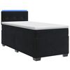 vidaXL Ł&oacute;żko Box Spring z materacem i LED Czarny 90 x 200 cm Welur