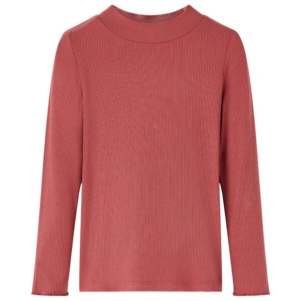 Koszulka dziecięca z długimi rękawami, p&oacute;łgolf, palona czerwień, 128