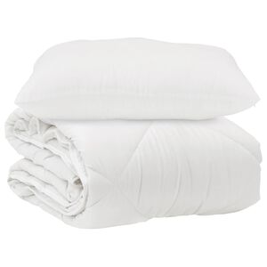 vidaXL Kołdra z poduszką 2 pcs Biały Mikrofibra