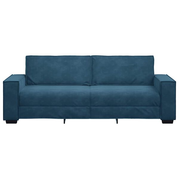 vidaXL Sofa 3-osobowa, niebieski, 220x78x84 cm, tapicerowana aksamitem