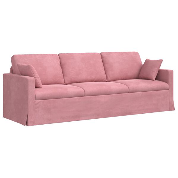 vidaXL Sofa R&oacute;żowy 228 x 78 x 80 cm Aksamit
