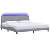 vidaXL Rama ł&oacute;żka z LED bez materaca Jasnoszary 200x200cm