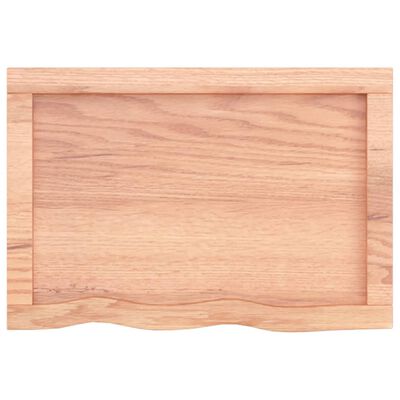 vidaXL Blat do stołu, jasnobrązowy, 60x40x(2-6)cm, lite drewno dębowe