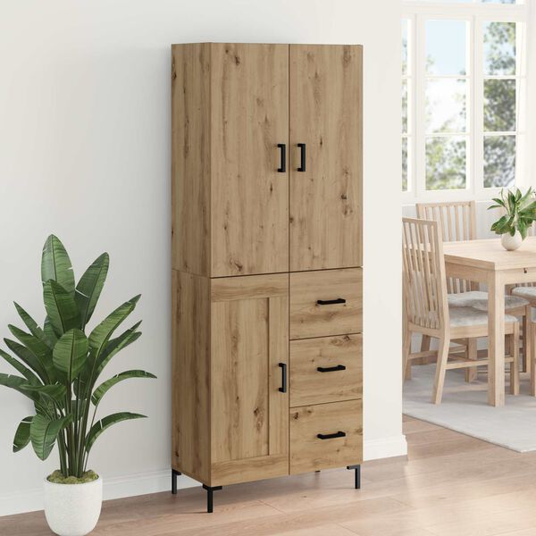 vidaXL Highboard z szufladą Dąb rzemieślniczy 69,5 x 34 x 180 cm