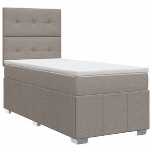 vidaXL Ł&oacute;żko kontynentalne z materacem Ciemnoszary 90 x 200 cm tkanina