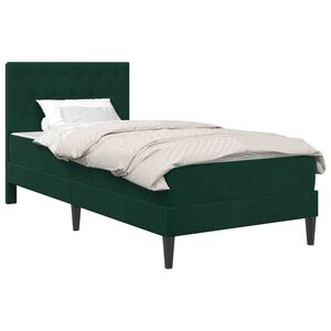 vidaXL Rama ł&oacute;żka z materacem Ciemna zieleń 80 x 200 cm Aksamit