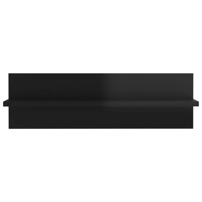 vidaXL Półki ścienne, 2 szt., wysoki połysk, czarne, 60 x 11,5 x 18 cm