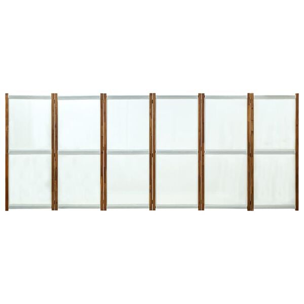 vidaXL Parawan 6-panelowy, kremowy, 420 x 170 cm