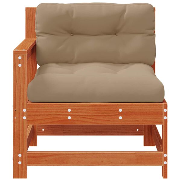 vidaXL Sofa narożna do ogrodu Lite drewno sosnowe Woskowy Brąz