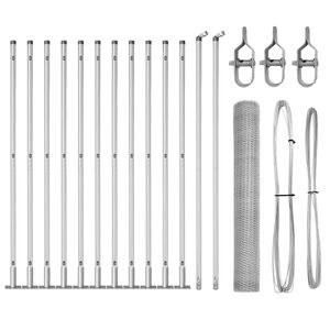 vidaXL Słupek ogrodzeniowy. Srebrny 25 x 1,2 m (siatka 13 mm) Stal