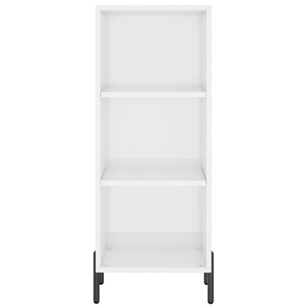 vidaXL Szafka, biała, połysk, 34,5x32,5x90 cm, materiał drewnopochodny