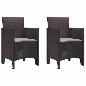 vidaXL Krzesło Ogrodowe 2 pcs Brązowy 53 x 49 x 85 cm polipropylen