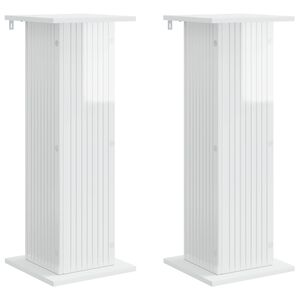 vidaXL Stojak na rośliny 2 pcs Biały wysoki połysk 30,5 x 30 x 80,5 cm