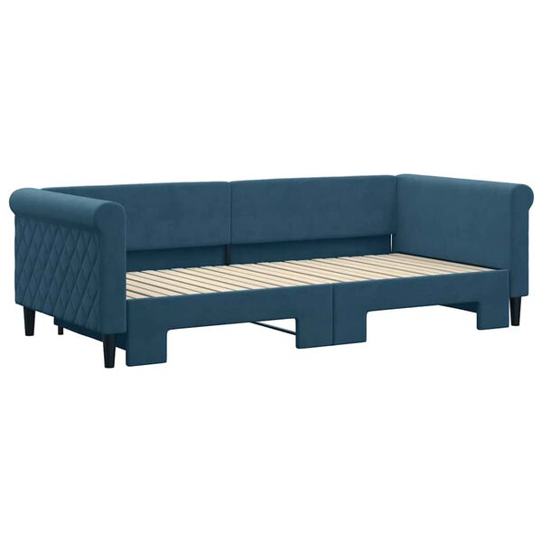 vidaXL Sofa rozsuwana, niebieska, 90x200 cm, aksamit