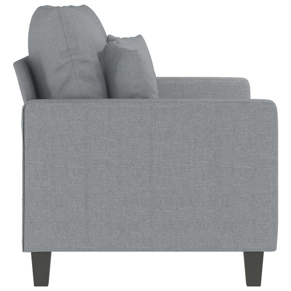 vidaXL Sofa 2-osobowa, jasnoszara, 120 cm, tapicerowana tkaniną