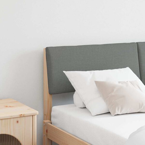 vidaXL Tapicerowane wezgłowie Ciemnoszary 140 cm Lite drewno sosnowe