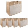 vidaXL Torebki Jutowe z Kieszonką 5 Naturalne i białe 42 x 33 x 19 cm