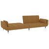 vidaXL 2-osobowa kanapa z 2 poduszkami, brązowa, aksamitna