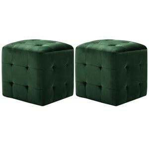 vidaXL Stoliki nocne, 2 szt., zielone, 30x30x30 cm, aksamit