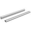 vidaXL Drążek do szafy 2 szt. Srebrny 464 x 15 x 29 mm Stop Aluminium