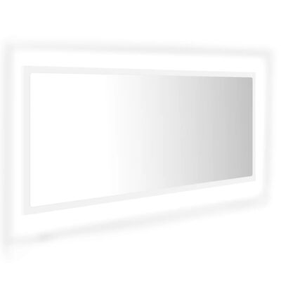 vidaXL Lustro łazienkowe z LED, białe, 100x8,5x37 cm, akryl