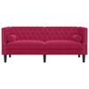 vidaXL Sofa Chesterfield z wałkami, dwuosobowa, bordowa, aksamit
