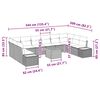 vidaXL Zestaw Sof na Ogród 11 pcs Czarny i kremowy Polirattan