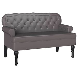 vidaXL Fotel Chesterfield Szary 119,5 x 64,5 x 75 cm Sk&oacute;ra ekologiczna