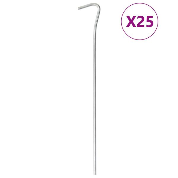 vidaXL Śledzie do namiotu, 25 szt., 23 cm, &Oslash;4 mm, stal galwanizowana