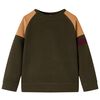 Bluza dziecięca, kolor ciemne khaki i camelowy, 116