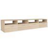 vidaXL Szafki TV, 2 szt., materiał drewnopochodny, 95x35x36 cm, dębowe